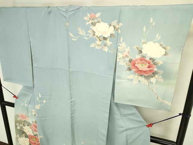 平和屋着物●京友禅の第一人者 松井青々 訪問着 駒刺繍 牡丹 暈し染め 金彩 正絹 逸品 DABK2778op