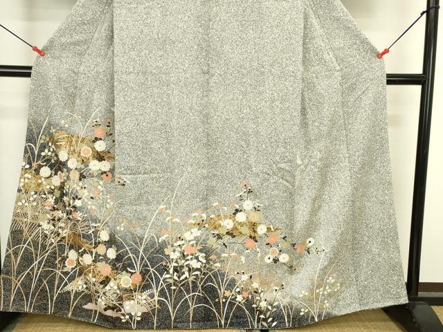 平和屋着物●訪問着 花霞文 たたき染め 金彩 正絹 逸品 DABK2781op