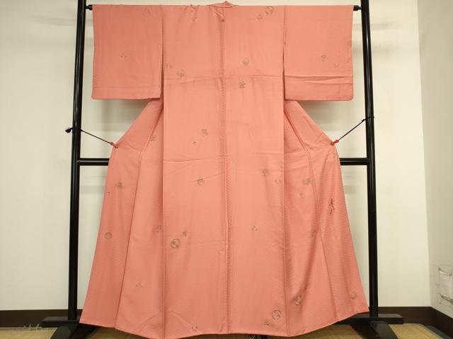 平和屋着物●友禅作家の巨匠 浅井青仁 小紋 舞花文 金彩 正絹 逸品 DABK2783op