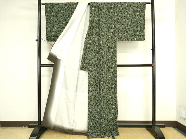 平和屋着物●上質な小紋 型染 枝梅 正絹 逸品 DABK2784op