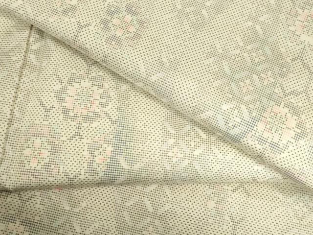 平和屋着物●本場大島紬 白大島 9マルキ 立涌花文 正絹 逸品 未使用 DABK2811op