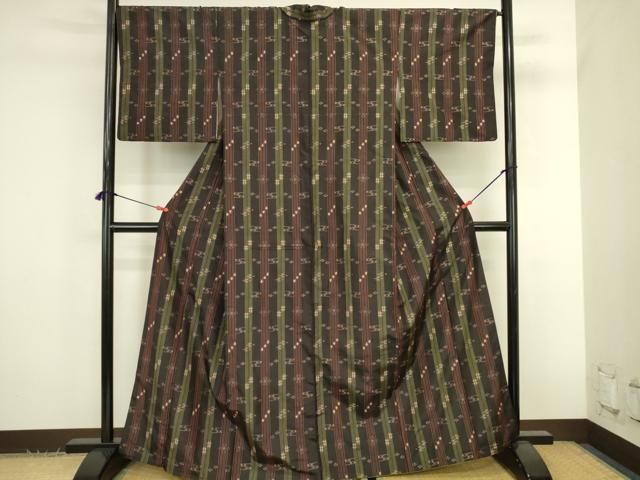 平和屋着物●本場琉球絣 間道 正絹 逸品 DABK2821op