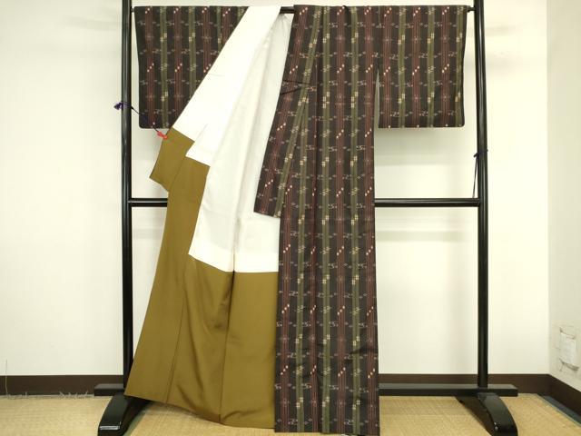 平和屋着物●本場琉球絣 間道 正絹 逸品 DABK2821op