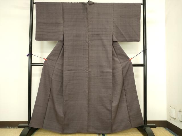 平和屋着物●上質な紬 紅消鼠色 正絹 逸品 DABK2826op