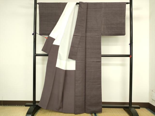 平和屋着物●上質な紬 紅消鼠色 正絹 逸品 DABK2826op