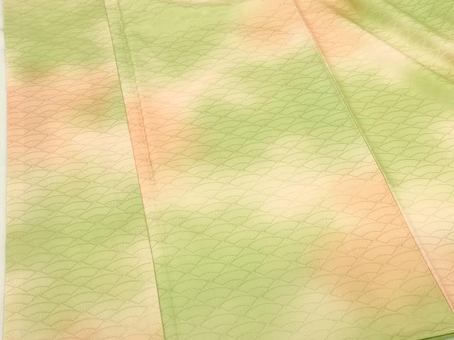 平和屋着物●洗える最高級着物 <英>はなぶさ謹製 小紋 扇尽くし地紋 暈し染め 洗える着物 DABK2837op