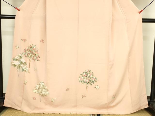 平和屋着物●訪問着 駒刺繍 草花 暈し染め 金彩 鬼しぼ縮緬 ロング丈 正絹 逸品 DABK2838op
