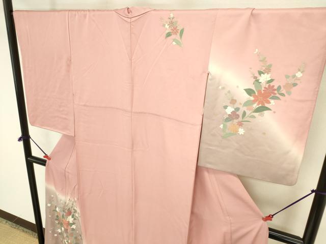 平和屋着物●訪問着 草花 暈し染め 金彩 正絹 逸品 DABK2845op