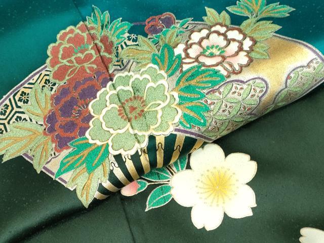 平和屋着物●豪華振袖 扇面花文 暈し染め 金銀彩 正絹 逸品 DABK2860op