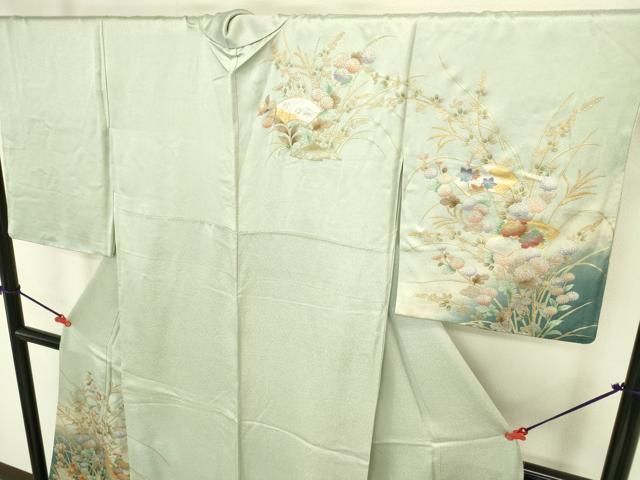 平和屋着物●訪問着 地紙花文 暈し染め 金銀彩 正絹 逸品 DABK2869op