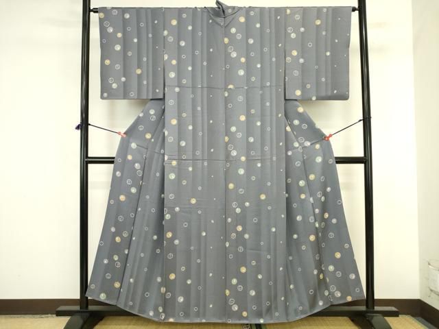 平和屋着物●上質な小紋 兎 うさぎ 間道 正絹 逸品 DABK2872op