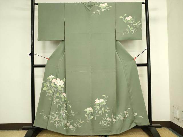 平和屋着物●訪問着 刺繍 草花 金銀彩 正絹 逸品 DABK2873op