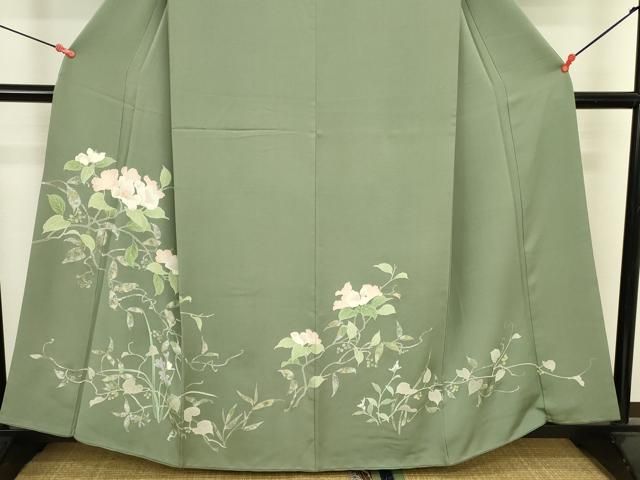 平和屋着物●訪問着 刺繍 草花 金銀彩 正絹 逸品 DABK2873op