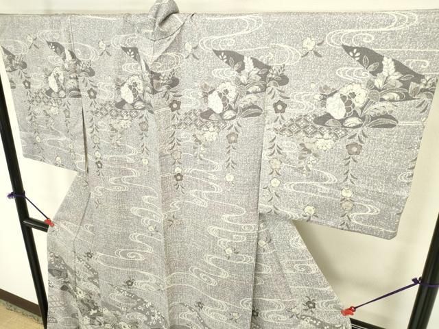 平和屋着物●訪問着 辻が花 暈し染め 銀彩 正絹 逸品 DABK2877op