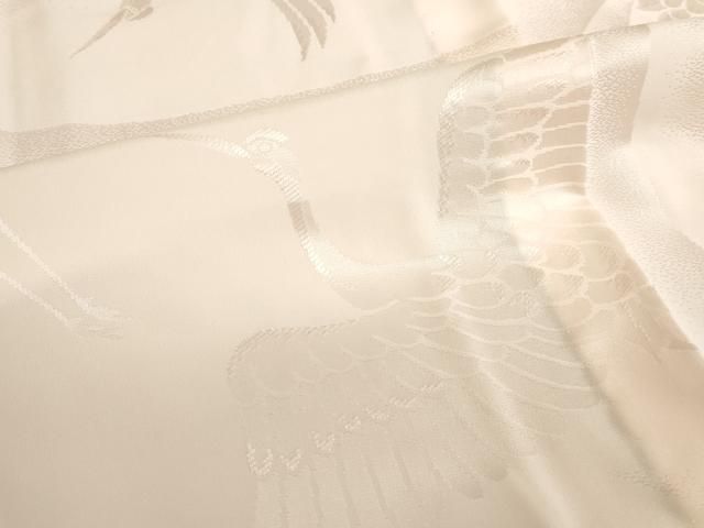 平和屋着物●振袖用長襦袢 群鶴地紋 暈し染め 半衿刺繍 正絹 逸品 DABK2882op