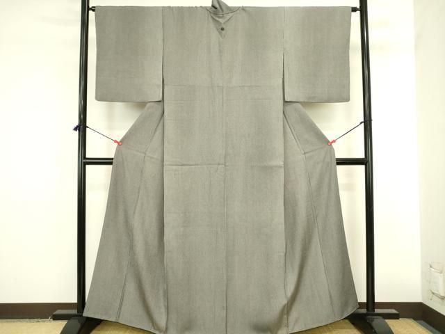 平和屋着物●寺山存男 江戸小紋 万筋 羊羹色×白練色 正絹 逸品 DABK2887op