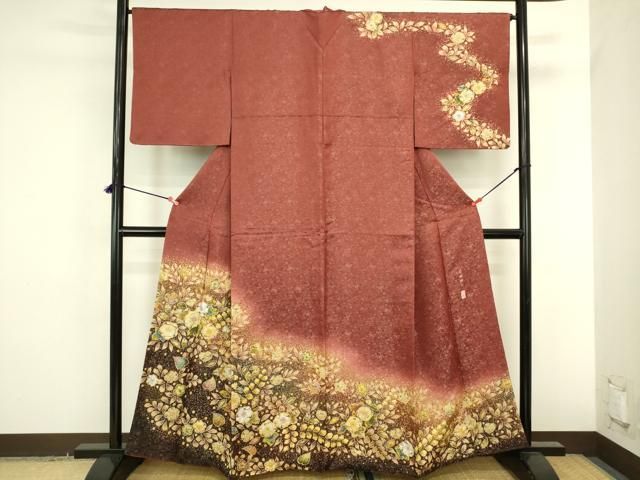 平和屋着物●越後十日町の一流染匠 桐屋・翠山工房 訪問着 絞り 辻が花 暈し染め 銀通し地 正絹 逸品 DABK2888op