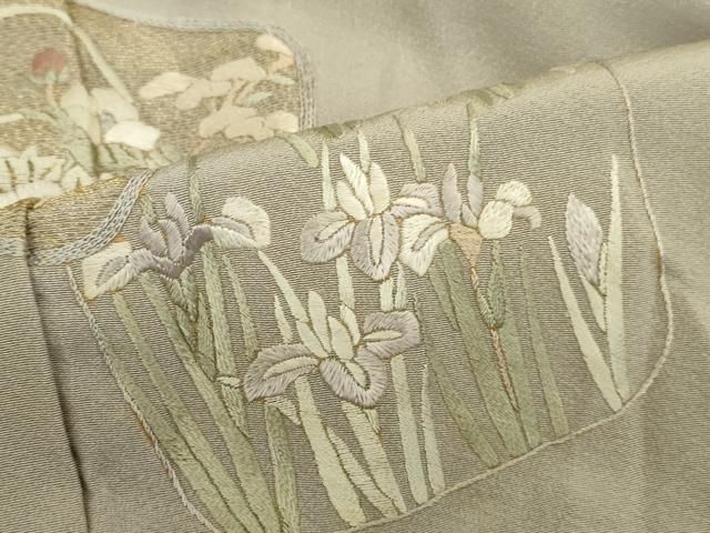 平和屋着物▼豪華色留袖 総刺繍 風景花文 金糸 正絹 逸品 DABK2910op