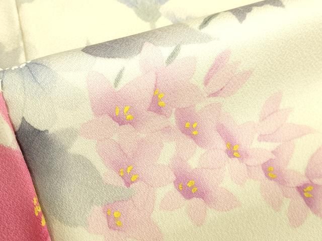 平和屋着物▼訪問着 手描き 草花 正絹 逸品 DABK2911op