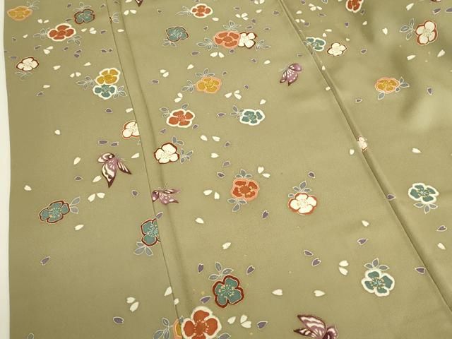 平和屋着物●上質な小紋 舞蝶花文 金彩 正絹 逸品 DABK2935op