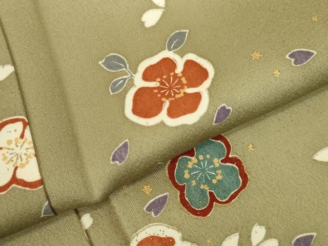 平和屋着物●上質な小紋 舞蝶花文 金彩 正絹 逸品 DABK2935op