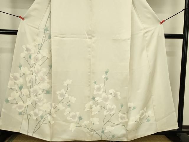 平和屋着物●訪問着 刺繍 草花文 正絹 逸品 DABK2936op
