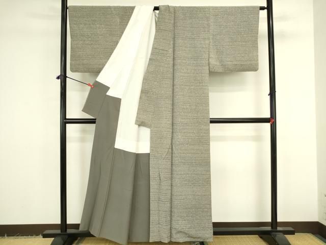 平和屋着物●上質な小紋 横段霞文 正絹 逸品 DABK2940op