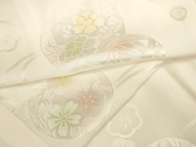 平和屋着物●振袖用長襦袢 無双仕立て 花鞠文 暈し染め 正絹 逸品 未使用 DABK2945op