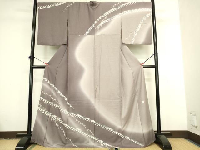 平和屋着物●訪問着 作家物 草葉文 暈し染め 金銀彩 正絹 逸品 DABK2965op
