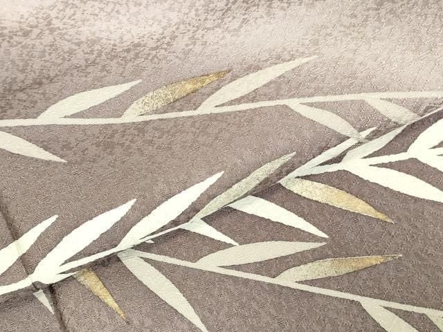 平和屋着物●訪問着 作家物 草葉文 暈し染め 金銀彩 正絹 逸品 DABK2965op