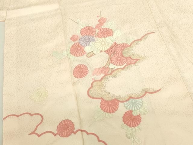 平和屋着物●中国三大刺繍 相良刺繍 総刺繍 訪問着 雲取花文 暈し染め 金糸 正絹 逸品 DABK2967op