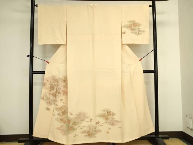 平和屋着物●訪問着 螺鈿 地紋起こし 草花 金彩 正絹 逸品 DABK2971op