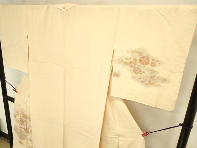 平和屋着物●訪問着 螺鈿 地紋起こし 草花 金彩 正絹 逸品 DABK2971op