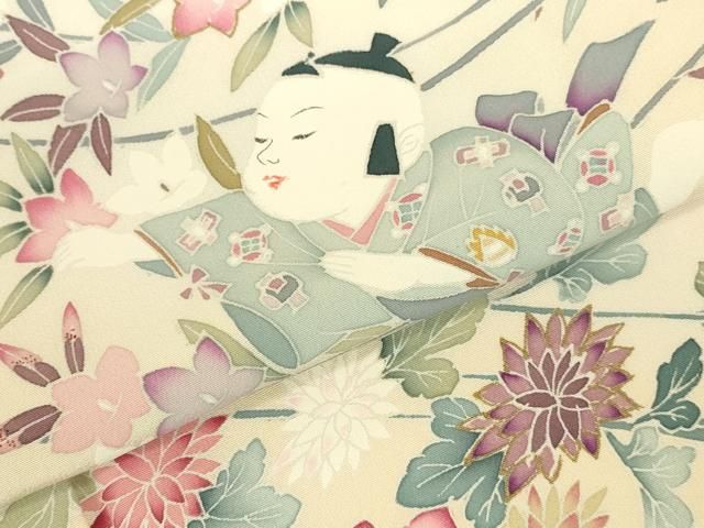 平和屋着物●訪問着 友禅 作家物 童子遊び 暈し染め 金彩 正絹 逸品 DABK2972op