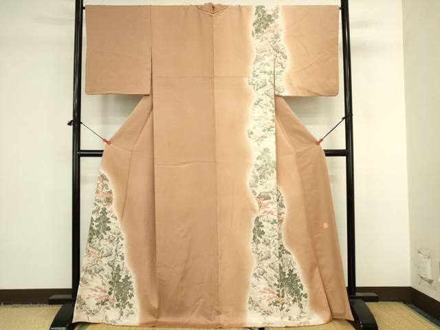 平和屋着物●訪問着 作家物 風景文 暈し染め ロング丈 正絹 逸品 DABK2973op