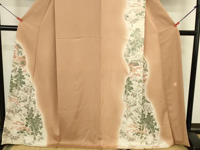 平和屋着物●訪問着 作家物 風景文 暈し染め ロング丈 正絹 逸品 DABK2973op