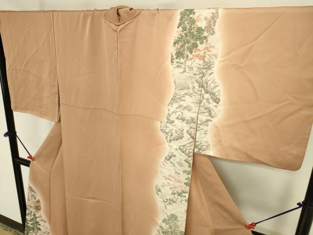 平和屋着物●訪問着 作家物 風景文 暈し染め ロング丈 正絹 逸品 DABK2973op