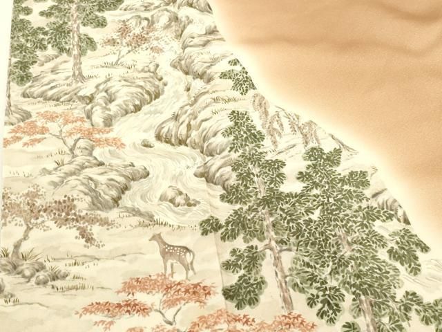 平和屋着物●訪問着 作家物 風景文 暈し染め ロング丈 正絹 逸品 DABK2973op