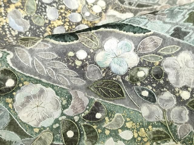 平和屋着物●中国三大刺繍 汕頭刺繍 スワトウ刺繍 総刺繍 訪問着 辻が花 金彩 正絹 逸品 DABK2975op