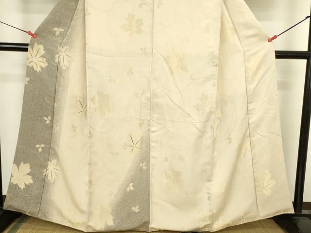 平和屋着物●訪問着 駒刺繍 寿光織 舞楓文 暈し染め 金糸 正絹 逸品 DABK2979op