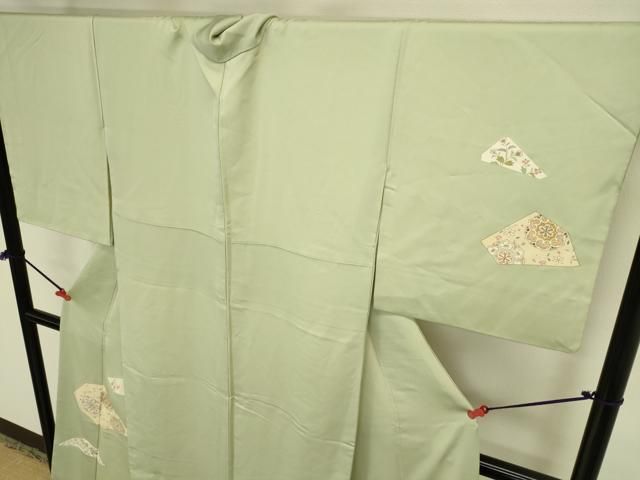 平和屋着物●訪問着 駒刺繍 正倉院幾何学花文 金彩 正絹 逸品 DABK2982op