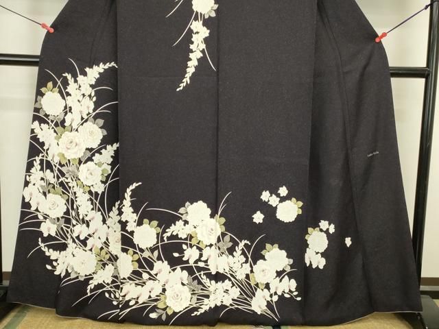平和屋着物●Lako Kula 訪問着 薔薇 バラ 草花 金通し地 胴抜き仕立て 正絹 逸品 DABK2987op