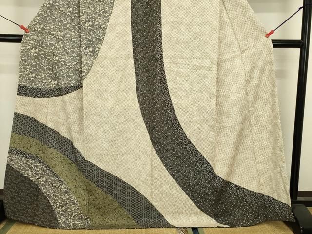 平和屋着物●訪問着 型染 草花 正絹 逸品 DABK2994op