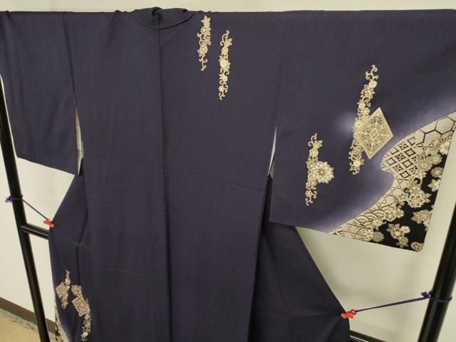 平和屋着物●訪問着 花唐草文 暈し染め 金彩 正絹 逸品 DABK3000op