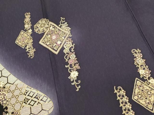 平和屋着物●訪問着 花唐草文 暈し染め 金彩 正絹 逸品 DABK3000op