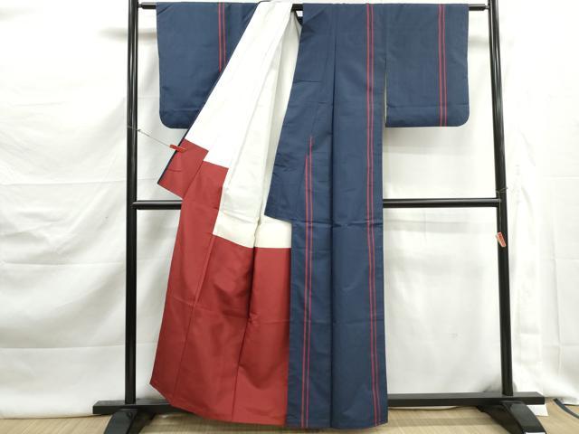 平和屋着物■本場縞大島紬 間道 正絹 逸品 DABK3003qa
