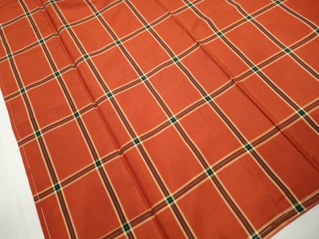 平和屋着物■本場縞大島紬 格子文 正絹 逸品 未使用 DABK3004qa