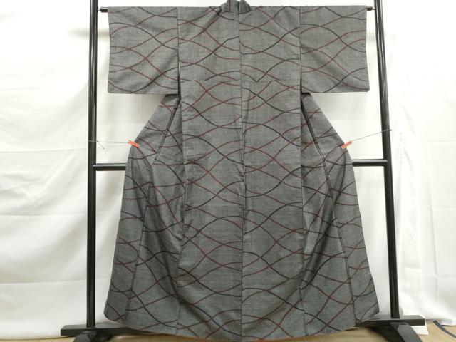 平和屋着物■本場大島紬 7マルキ 斜縞文 正絹 逸品 DABK3005qa
