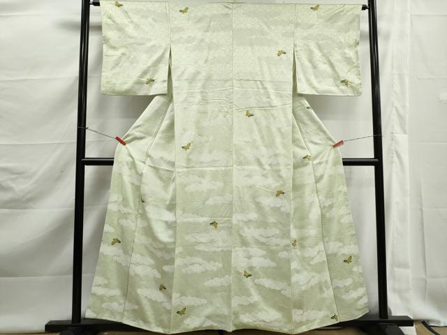 平和屋着物■上質な小紋 絞り 舞蝶雲文 正絹 逸品 DABK3014qa