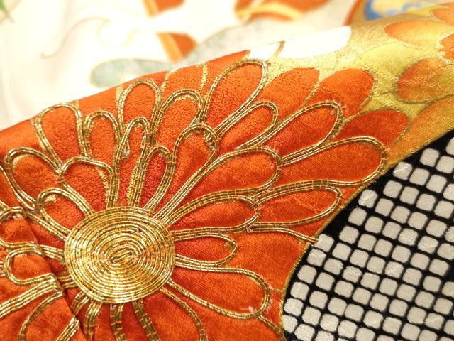 平和屋着物■豪華振袖 駒刺繍 立波草花文 金彩 正絹 逸品 DABK3030qa